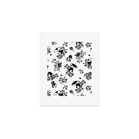 LouBruzzoni Black and white oriental pattern Art Print