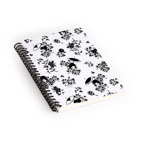LouBruzzoni Black and white oriental pattern Spiral Notebook