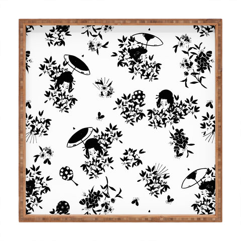 LouBruzzoni Black and white oriental pattern Square Tray