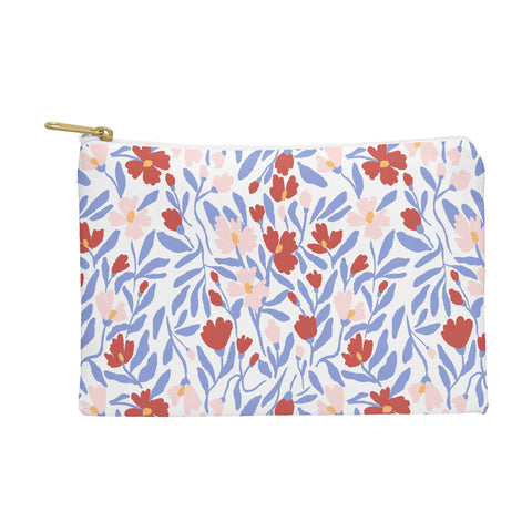 LouBruzzoni Blue and Orange vibrant bold flowers Pouch