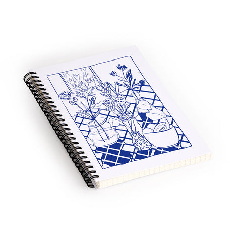 LouBruzzoni Blue line vases Spiral Notebook