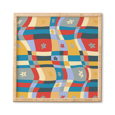 LouBruzzoni Colorful wavy checkerboard Framed Wall Art