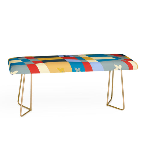 LouBruzzoni Colorful wavy checkerboard Bench