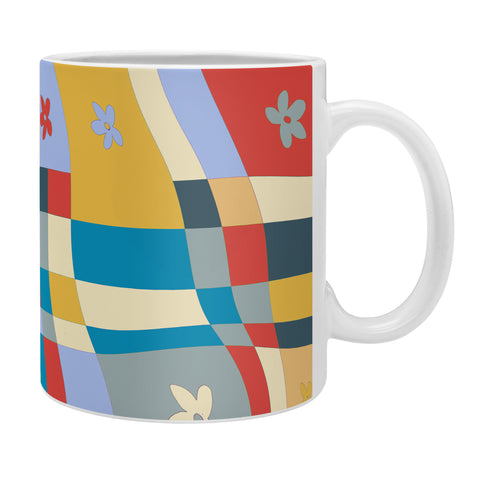 LouBruzzoni Colorful wavy checkerboard Coffee Mug