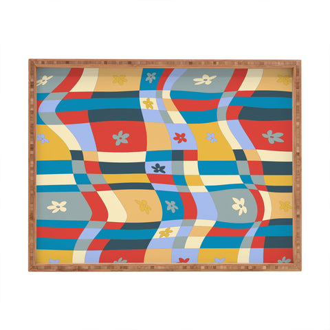 LouBruzzoni Colorful wavy checkerboard Rectangular Tray