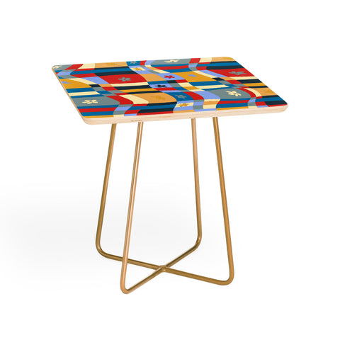 LouBruzzoni Colorful wavy checkerboard Side Table