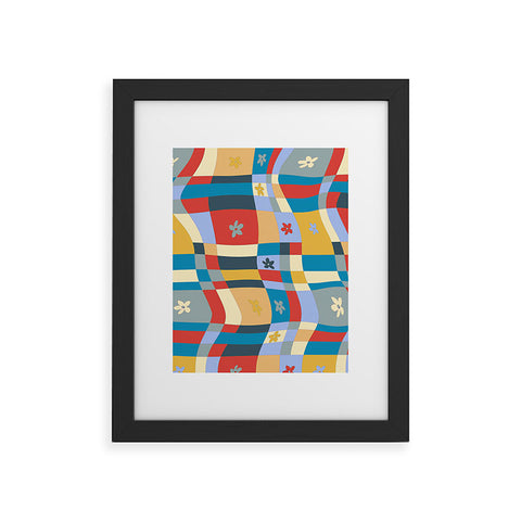 LouBruzzoni Colorful wavy checkerboard Framed Art Print