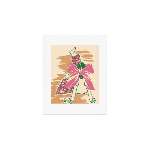 LouBruzzoni Girl With A Pink Bow Art Print