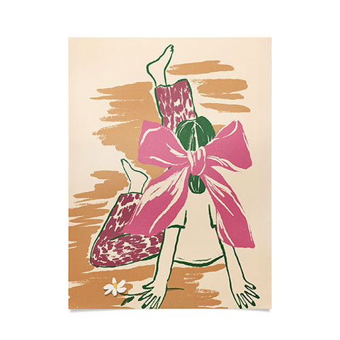 LouBruzzoni Girl With A Pink Bow Poster