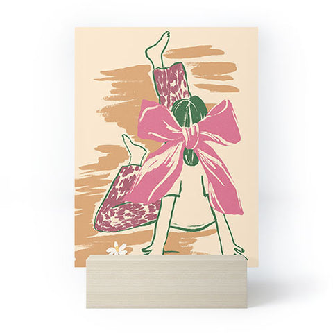 LouBruzzoni Girl With A Pink Bow Mini Art Print