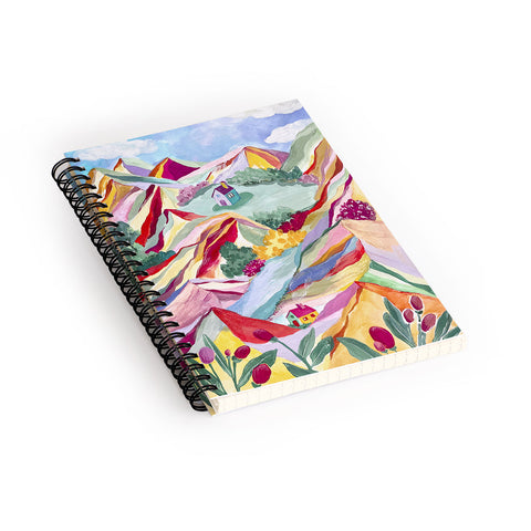 LouBruzzoni Gouache rainbow landscape Spiral Notebook
