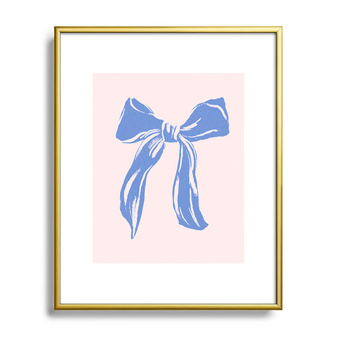 LouBruzzoni Light blue bow Metal Framed Art Print