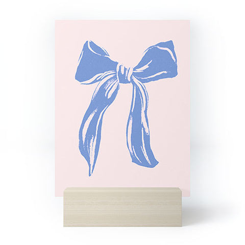 LouBruzzoni Light blue bow Mini Art Print