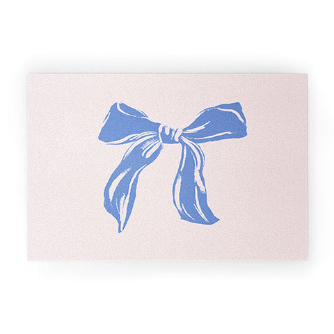 LouBruzzoni Light blue bow Welcome Mat