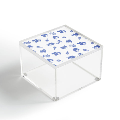 LouBruzzoni Light blue japanese pattern Acrylic Box