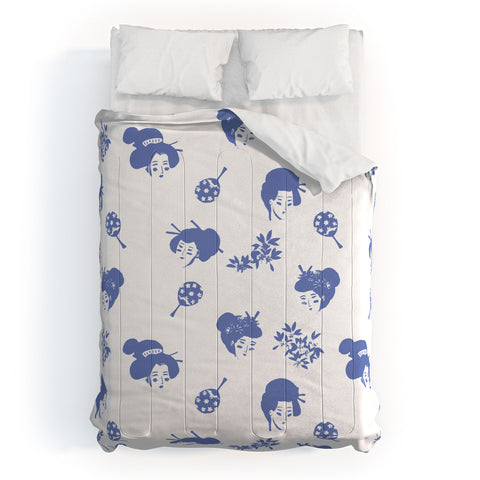 LouBruzzoni Light blue japanese pattern Comforter