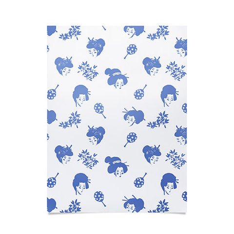 LouBruzzoni Light blue japanese pattern Poster