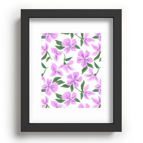 LouBruzzoni Lilac gouache flowers Recessed Framing Rectangle