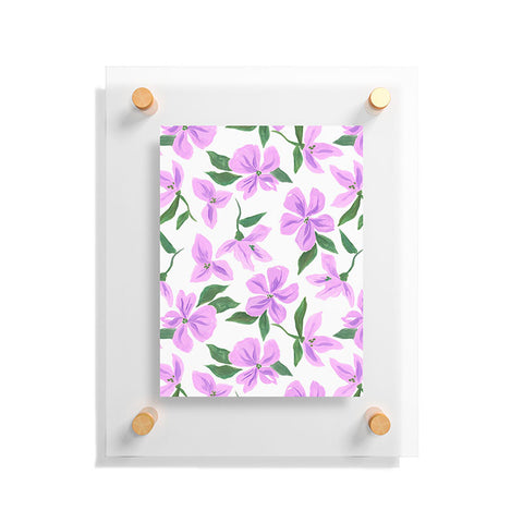 LouBruzzoni Lilac gouache flowers Floating Acrylic Print