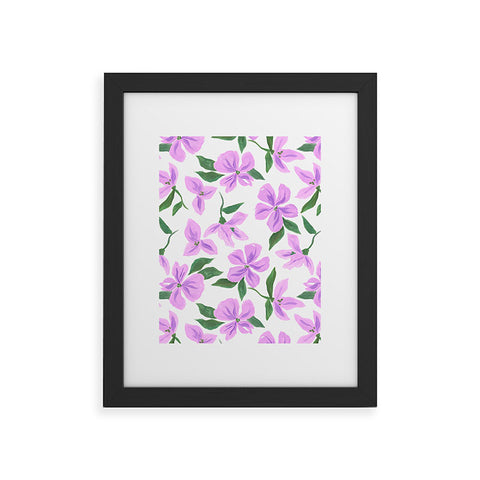 LouBruzzoni Lilac gouache flowers Framed Art Print