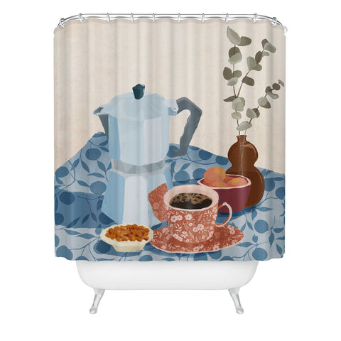 LouBruzzoni Morning coffee II Shower Curtain