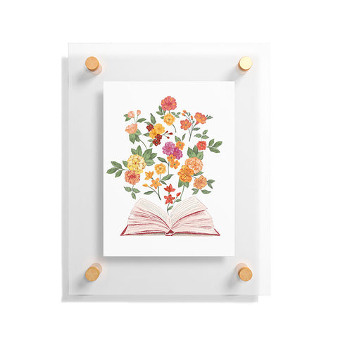 LouBruzzoni Open book blossom Orange Floating Acrylic Print