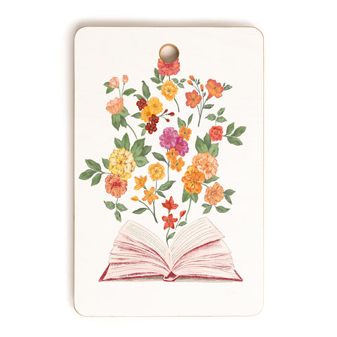 LouBruzzoni Open book blossom Orange Cutting Board Rectangle