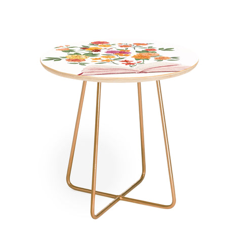 LouBruzzoni Open book blossom Orange Round Side Table