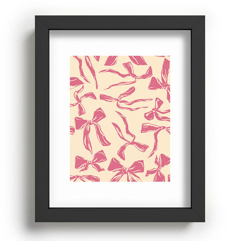 LouBruzzoni Pink bow pattern Recessed Framing Rectangle