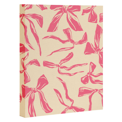 LouBruzzoni Pink bow pattern Art Canvas