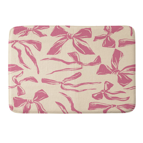LouBruzzoni Pink bow pattern Memory Foam Bath Mat