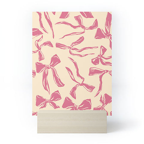 LouBruzzoni Pink bow pattern Mini Art Print