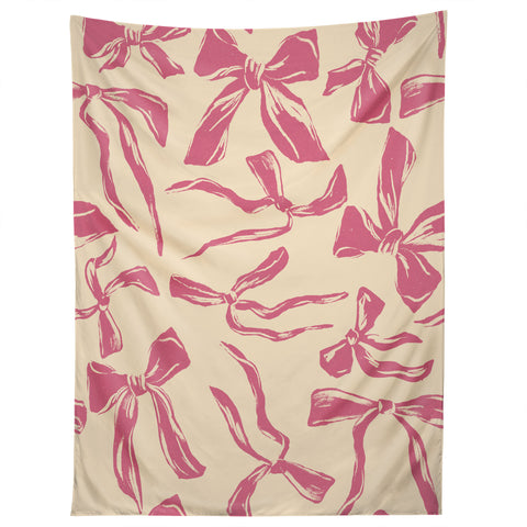 LouBruzzoni Pink bow pattern Tapestry