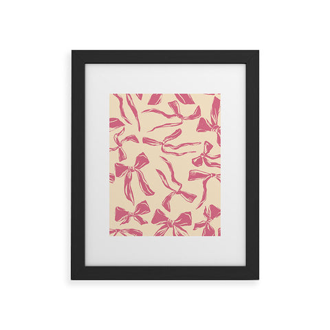 LouBruzzoni Pink bow pattern Framed Art Print