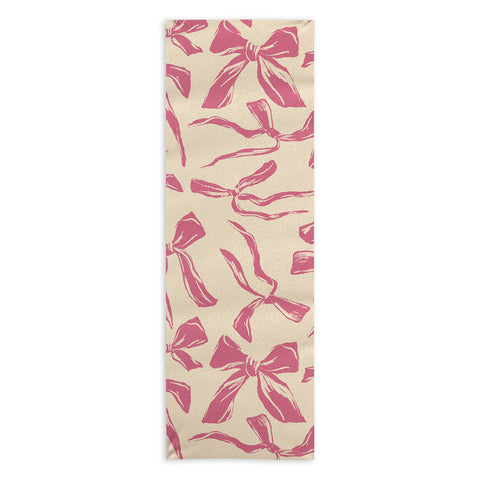 LouBruzzoni Pink bow pattern Yoga Towel