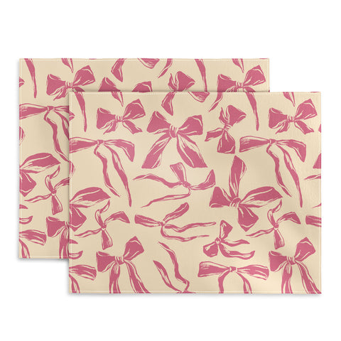 LouBruzzoni Pink bow pattern Placemat