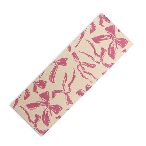 LouBruzzoni Pink bow pattern Yoga Mat