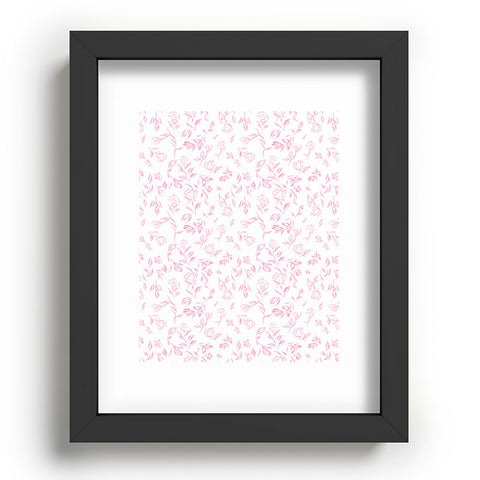 LouBruzzoni Pink romantic wildflowers Recessed Framing Rectangle