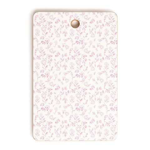 LouBruzzoni Pink romantic wildflowers Cutting Board Rectangle