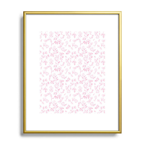 LouBruzzoni Pink romantic wildflowers Metal Framed Art Print