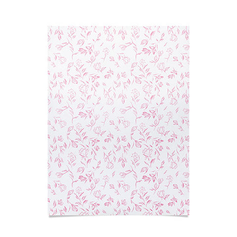 LouBruzzoni Pink romantic wildflowers Poster