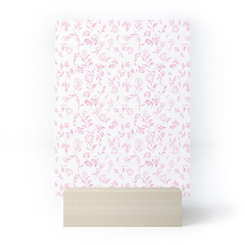 LouBruzzoni Pink romantic wildflowers Mini Art Print