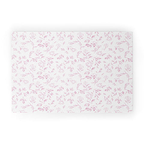 LouBruzzoni Pink romantic wildflowers Welcome Mat