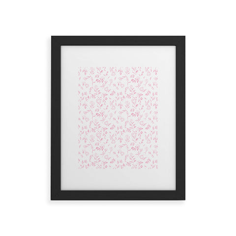 LouBruzzoni Pink romantic wildflowers Framed Art Print