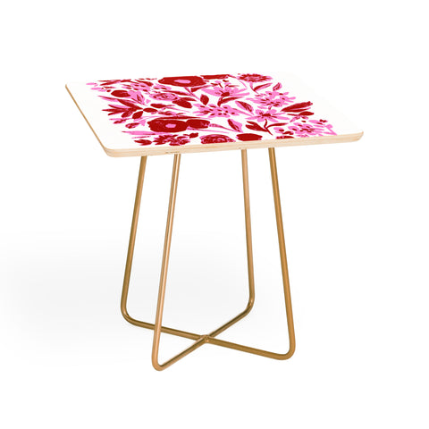 LouBruzzoni Red and pink artsy flowers Side Table