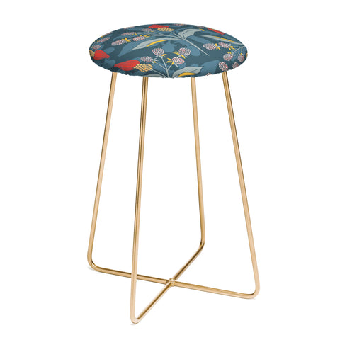 LouBruzzoni Retro floral shapes Counter Stool