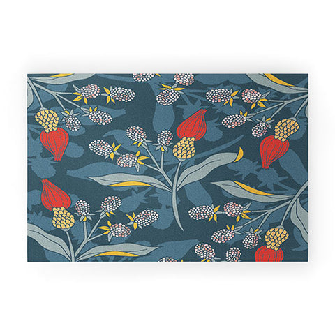 LouBruzzoni Retro floral shapes Welcome Mat