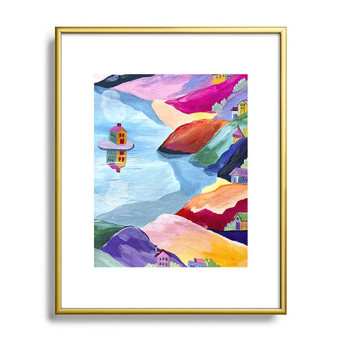 LouBruzzoni Water rainbow landscape Metal Framed Art Print