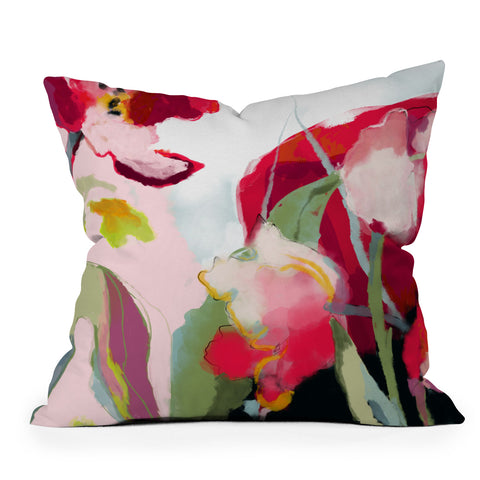 lunetricotee abstract bloom I Outdoor Throw Pillow