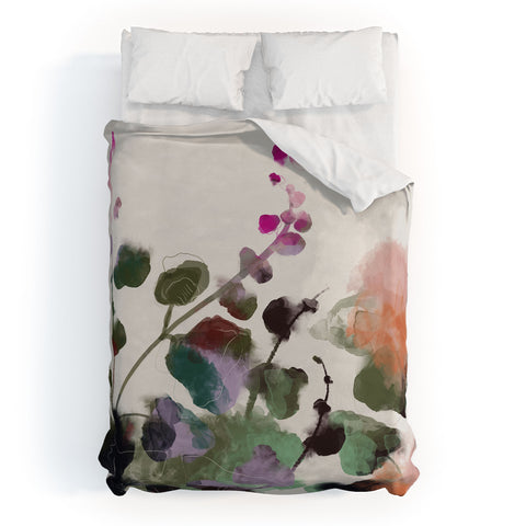 lunetricotee floral abstract summer autumn Duvet Cover
